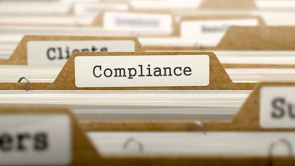 Compliance Concept Word On Folder Register Of Card Index Selective Focus